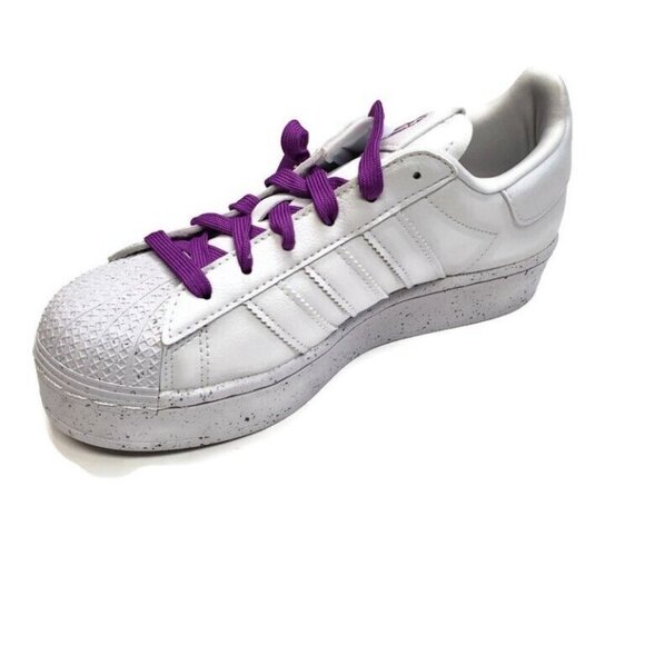 Adidas Originals Superstar Bold Lifestyle Sneakers Size 5.5 FY0129 White Purple - Picture 3 of 9